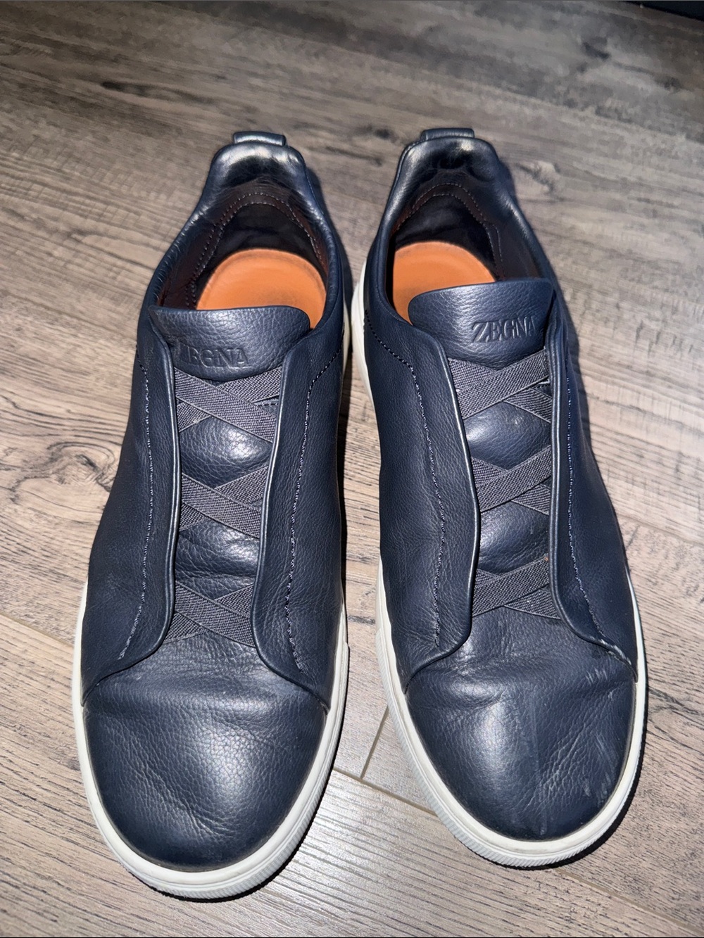Authentic navy Zegna triple Stich second skins
